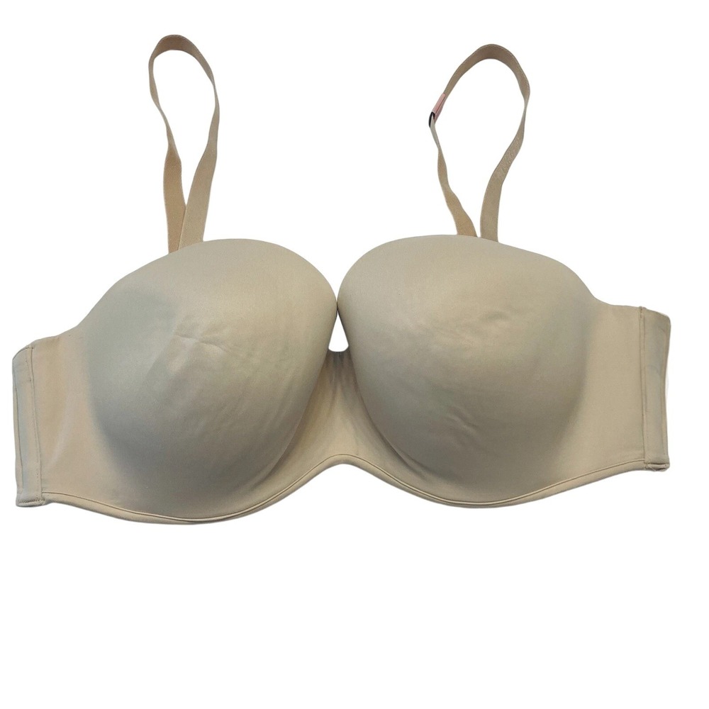 Cacique‎ Smooth Boost Strapless Bra Plus Size 40DD Beige Multi-Way Underwire NEW